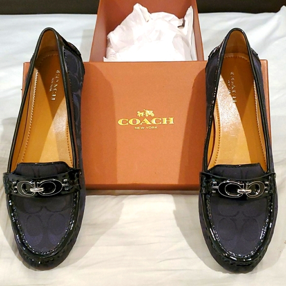 Coach Shoes - NWT Coach Signature Black Loafers Size 9